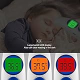 Baby Thermometer, Medizinisches Infrarot-Thermometer für die Stirn mit Instant-Ablesung & Fieber-Warnung, geeignet für Babys, Erwachsene und Alltags-Objekte, Kontaktlos - 2