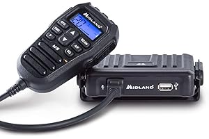 Midland M-5 CB Radio C1277, Car Radio Multi-Band avec 40 Canaux AM/FM, Émetteur-Récepteur Compact avec Commandes Directes, Microphone avec Affichage LCD, Squelch, 2 PIN Kenwood et Prise USB