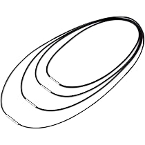 Lot De 4 Cordons Pour Collier En Cuir Ciré Noir - Longueurs 45, 50, 55, 60 Cm - Pour Pendentifs, Style Minimaliste