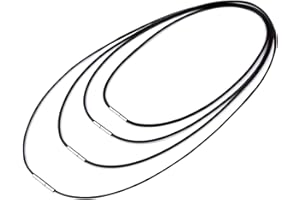 SHPUJUN Cordon Cuir Noir Ciré pour Collier et Bijoux Homme - Lot de 4 avec Pendentif