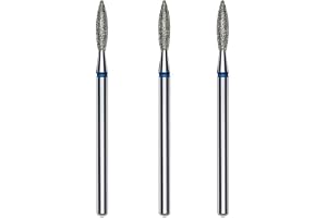 STALEKS PRO set med 3 diamantfräsar för nagelband, 2,3 x 10 mm. Flamform (medelkorn)