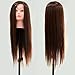 Neverland Professional 22" 30% Real Human Hair Hairdressing Equipment Styling Head Doll Mannequin Training Head Tools Braiding Cutting Student Practice Model with Clamp