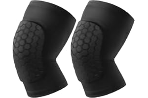 AYBUY Ginocchiera Pallavolo, Ginocchiere Anticollisione a Nido d'Ape, Ginocchiere Basket, Ginocchiere Elastiche Antiscivolo per Danza Pallavolo Basket Rugby Yoga, Uomini e Donne (Corto, M）
