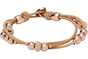 Fossil Bracelet Pour Femme, 19 Cm Bracelet en Cuir Véritable