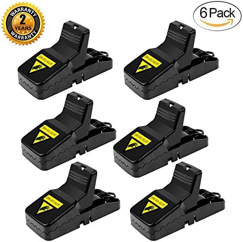 HSWT Mouse Trap,Humane Rat Trap Snap Rodent Killer,Reusable Mice Catcher¬-Sensitive &amp; Effective Traps for 100% Kill Results (mouse trap 6 pack)