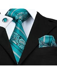 Einstecktuch Manschettenkn/&ouml;pfen; aus gewebter Seide Floralmuster bestehend aus: Krawatte Hi-Tie Krawatten-Set f/&uuml;r Herren