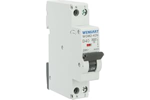Wengart Interruttore in miniatura WGM2-40N, AC230V 40A 1P+N 6kA B-Char, interruttore di sicurezza elettrico per uso domestico/industriale