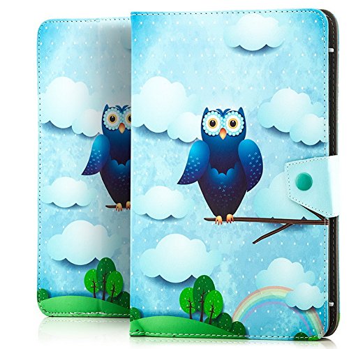 Preisvergleich Produktbild Saxonia Tablettasche Case Universal Tablet Tasche mit Motiv Blaue Eule