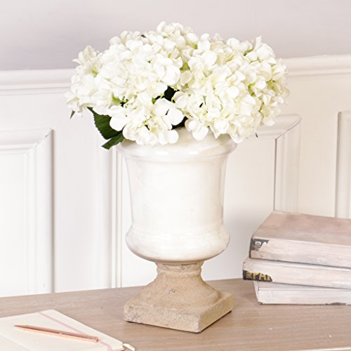 Buy Elegant Small Glass Hurricane Vase With Footed Stone Base. A Unique