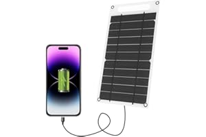 Lixada Panel Słoneczny 7,8W Ultra Cienki Krzem Monokrystaliczny Panel Słoneczny Ładowarka Port USB do Telefonu Komórkowego