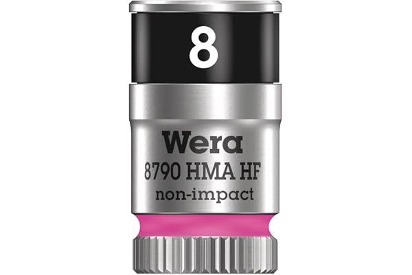 Wera 8790 HMA HF Zyklop Socket with 1/4" Drive with Holding Function, 8,0 mm