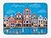 Produktbild KAKICSA Amsterdam Bath Mat, Colorful Hand-Drawn Art of Famous Canal with Boats and Old Fashioned Apartments, Plush Bathroom Decor Mat with Non Slip Backing, Multicolor,15.7X23.6 inch