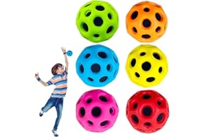 ASSLYE Astro Jump Ball, 6 palline super High Bouncing Ball Toy Space Ball, Light Foam Moon Ball, Easy to Grip and Catcher Sports Training Hole Ball for Kids Party Gifts (6 pezzi)