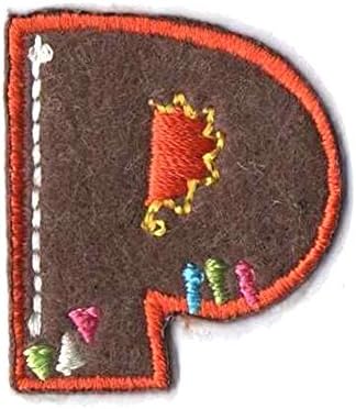 BestWahl Sew-on Iron-on DIY Embroidered Patch Alphabet Color Letters Clothing Decoration (Color-p)