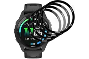 FOXZKISS 4 Stück Ultra-klar Folie für Schutzfolie Garmin Forerunner 265 Displayschutz, Anti-Staub Glas Panzerfolie für Panzerglas Garmin Forerunner 265,3D-Volle Bedeckung Anti-Fingerprint Schutzglas