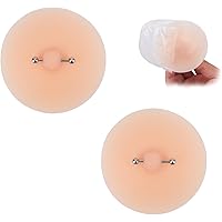 Wiederverwendbare Nippel Cover Mit Piercing-Look - Unsichtbare Silikon Pasties | Für Festival & Party