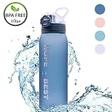 Sin fugas de botellas de bebidas: Tapa ergonómica y boquilla práctica. Tapa a prueba de fugas y bloqueable, sin necesidad de preocuparse por la fuga. Nuestras botellas de agua reutilizables están especialmente diseñadas para usted.