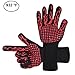 Produktbild REFAGO Barbecue gloves, Heat Resistant Gloves, Perfect For BBQ- Grilling Cooking Hot Ovens Gloves Protect Your Hands From Extreme Heat, 13" Long for Extra Forearm Protection, Red Silicone Insulated (1 Pair) 932°F