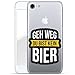 Produktbild Finoo TPU Handyhülle für dein Iphone 7/8 Made In Germany Hülle mit Motiv und Optimalen Schutz Silikon Tasche Case Cover Schutzhülle für Dein Iphone 7/8-Geh Weg du bist kein Bier