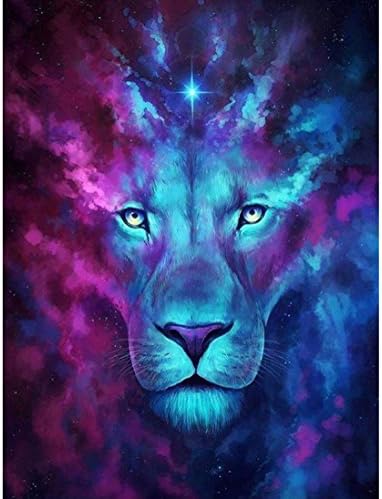 Saihui Colorful Lion 5D Embroidery Paintings Rhinestone Pasted DIY Diamond Painting Cross Stitch (Multicolor)