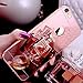 Produktbild iPhone SE Hülle,iPhone 5S Hülle,Surakey Überzug Mirror Effect Glitzer Kristall Strass Diamant Hardcase Spiegel Rose Gold Hülle für iPhone 5/5S/SE [Glitzer Strass Diamant Ring Stand Holder], Luxus Bling Glänzend Glitzer Spiegel Schutzhülle Mit Ring Ständer Halter Ultra Dünn Hartschale Handytasche Backcover Anti-Kratzer Stoßfest Hart PC Skin Rückdeckel Rückseite Bumper Handy Gürtel Tasche Hülle Case Cover für Apple iPhone SE/5S/5, Parfümflasche Rose Gold