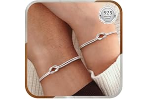 J.Fée 2 Artikel Armband Damen Silber 925, 14K Knoten Armband Gold, Partner Armbänder, Freundschaftsarmbänder, Schmuck Damen Jewelry, Paare Geschenke für Männer, Geschenke für Frauen Weihnachten