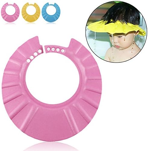ibepro® Safe Shampoo Shower Bathing Protection Soft Cap Hat for Toddler's, Baby ,Children &amp; Kids to Keep the Water Out of Their Eyes &amp; Face (Pink)