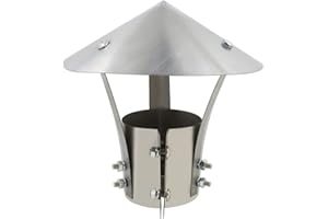 OOMVARMER Sombrero chimenea estufa pellets sombrerete antilluvia caperuza salida humos conducto terminal tubo chimenea barbacoa (120mm Diámetro interior)