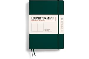LEUCHTTURM1917 367254 Taccuini Medium A5, Copertina rigida, 251 pagine numerate, Forest Green, Bianco