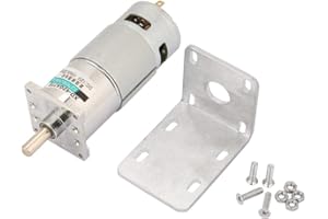 VIKYE Micro DC Gear Motor, XD-42GA775 DC12V / 24V Micro DC Gear Motor with Large Torque and Adjustable Speed with Bracket with Hard Mechanical Properties (300RPM 12V)