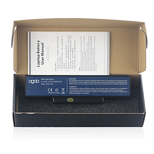 AGDA®Neu Externer Notebook Laptop Batterie Akku Kapazität für ASUS A32-K72 A32-N71 K72 K73E K73J K73S N73 X72D A72 X77 70-NX01B1000Z Li-ion 6-Zellen 10.8V 5200mAh - 6