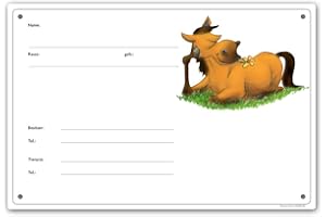 COMIC-SCHILDER.DE Boxenschild/Stalltafel "Lebenskünstler" (Brauner)