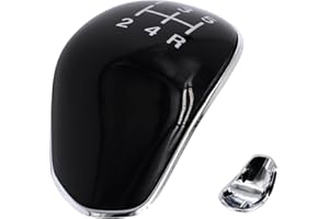 ERHUO Silver Gear Knob Cover, 5 Speed Gear Stick Cover for Ford Fiesta Focus C-Max S-Max Fit for Galaxy Kuga Shift Knob Cap,Fit for Upgraded ABS Ford Fiesta Gear Stick Cover Head