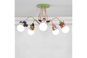 CAI-HAI Lampada da soffitto per camera dei bambini Lampadario moderno per installazione di camera da letto per ragazzo e ragazza Lampadario decorativo per soffitto con design creativo di animali