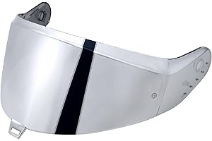 MXJ GEAR Visiere Casque Moto pour Shark SKWAL i3/RIDILL 2/ D-SKWAL 3,Visière de Casque de Protection Contre Le Vent Moto,Remplacement de Visière de Lentille pour Casque intégral (Argent Chromé)