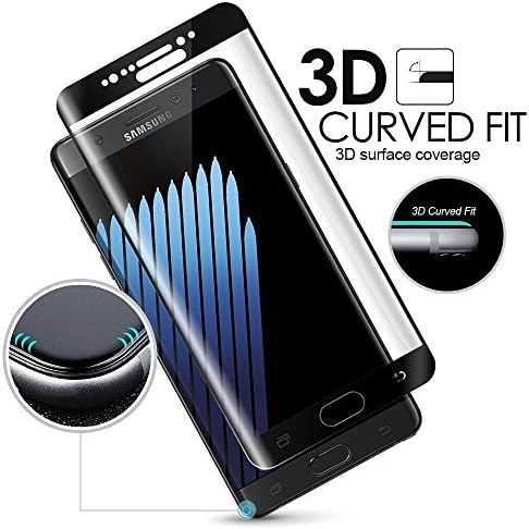 Adspec® 100% Full Coverage 3D Curved Premium Tempered Glass Screen Protector Edge to Edge Samsung Galaxy Note 7 (Black)