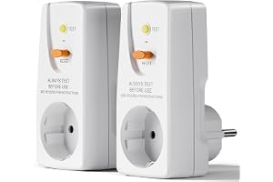 Jevina 2-pack 16 A Gfci-läckageskyddskontakt RCD-uttag kretsbrytare för hemmabruk personskyddskontakt EU