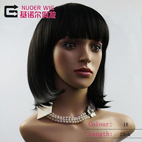 Haned Short Bob White Synthetic Hair Wigs For Women Anime Qi Liu Hai Short Hair,Black 1Bperformance Fashion, Natural Lifelike, Hairdressing, Hairdressing And Hairdressing Party, Cosply
