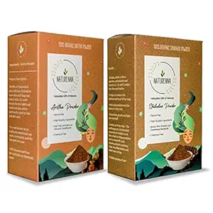 Naturenna Combo of Natural Aritha and Shikakai Powder for Hair Cleansing & Conditioning / Natural Hair Shampoo / Hair & Skin Care (Pack of 2, 150 gm Each) - 300 gm