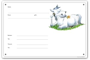 Comic-Schilder.de Stalltafel 'Lebenskünstler' (Schimmel) - Alu-Dibond, weiß