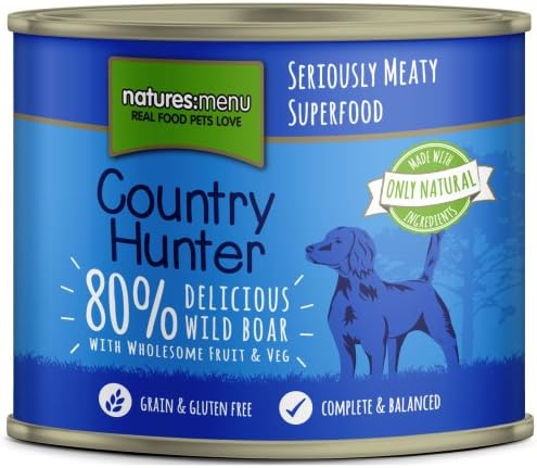 Country Hunter A exciting new flavour : Natures Menu Tins (600g) Wild Boar with a tasty blend of wholesome fruits and vegetables (6 tins)