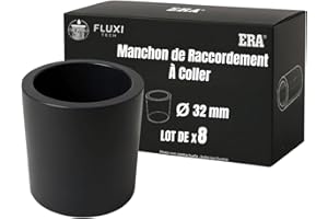 FLUXI-TECH - Manchon de Raccordement Droit à Coller 32mm - Lot de 8 - en PVC - PN16 bars - Résistance aux Produits Chimiques, jusqu’à 60°C - Pour Piscines, Plomberie