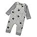 Produktbild Bekleidungssets Holeider Baby Jungen Streifen Rundes Ansatz T-Shirt + Drucken Fünf-spitze Stern Schellfisch Hosen Gesamtausstattungs Sätze (0-6M, Grau)