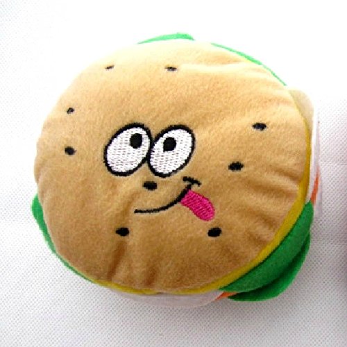 Nalmatoionme-Creative-Dog-Hamburg-Shape-Plush-Toy-Pet-Puppy-Chew-Squeaky-Sound-Play-Squeaker-Toy