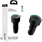 The Wlue 60W PD S&uuml;per Hızlı Şarj Ara&ccedil; i&ccedil;i &Ccedil;akmaklık Şarj Aleti 2x Type-c 60W PD 1x Usb3.0 18W