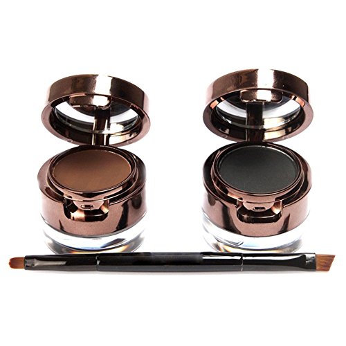 VONISA 4 in 1 Gel Eyeliner und Augenbrauen Puder Satz Beauty Kosmetik Make-up Gel Creme Augen Liners braun und schwarz mit Make-up Lidstrich Pinsel + Katze Shaping Eyeliner Stencils Sticker Pinsel + Katze Shaping Eyeliner Stencils Sticker - 5