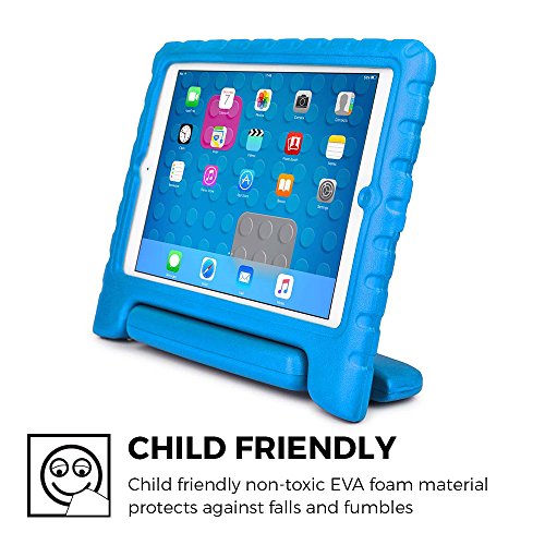 iPad Mini 3 2 1 hülle fur kinder, COOPER DYNAMO Beanspruchbare, strapazeirfähige, robuste, gepolsterte Hartschalenhülle mit integriertem Griff, Standfunktion & durchsichtigem Displaysschutz (Blau) - 3