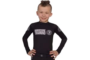 Hardcore Training Kids Rash Guard Kompressionshemd Kinder Unisex Lange Ärmel Kampfsport BJJ Fitness Boxen No Gi Kindersportbekleidung