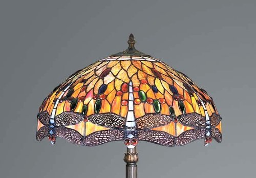 Tiffany Style Glass Hand Crafted Dragonfly Floor Lamp