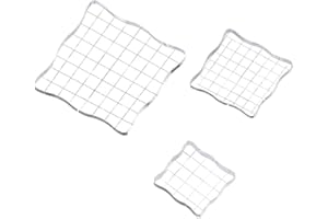 HQYBZP 3 Stück Acrylblock für Silikonstempel, 2.5/5/7.5cm Stempelblock, Acryl Stempelblock Set, Stempelplatte mit Gitter Linien, Silikonstempel Set für Scrapbooking, Fotoalbum, Journal
